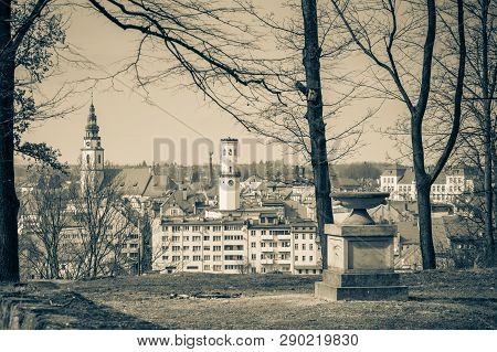 Panorama Of Bystrzyca Klodzka, View Of The Old Buildings Of The City.