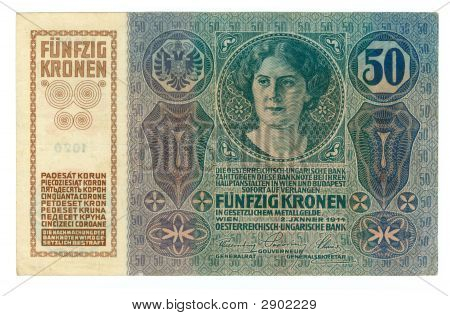 Bill Korona 50 de monarquía Dual, 1914