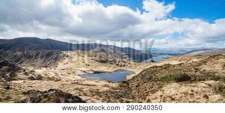 Landscape  With A Lakes In Gleninchaquin Park. Kenmare, County Kerry, Ireland