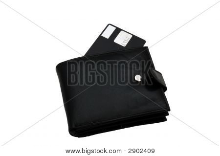 Zwarte portemonnee met Credit Card