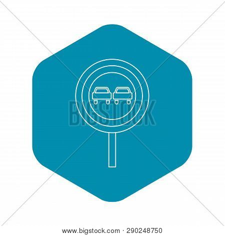 No Overtaking Road Sign Icon. Outline Illustration Of No Overtaking Road Sign Vector Icon For Web