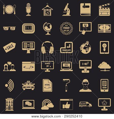 Web Site Icons Set. Simple Style Of 36 Web Site Vector Icons For Web For Any Design