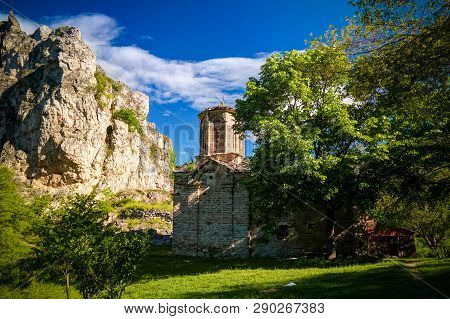 Exterior View To St. Nicola Shishevski Monastery At The Sar Mountains Aka Dinaric Range Above Matka 