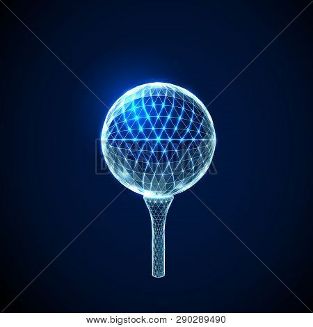 Abstract Golf Ball. Low Polygonal Style Design.