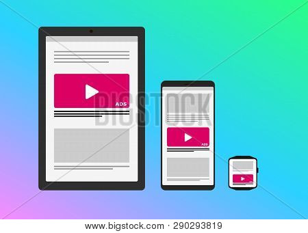 Marketing Strategy In Multi-digital Platform - Programmatic Advertising Cross Targeting Ads Concept.