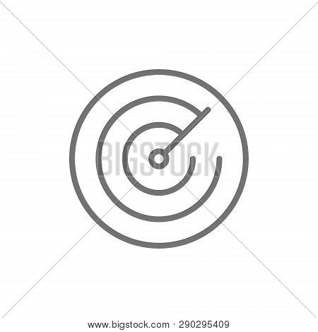 Radar Screen, Radio Waves Detection System, Gps Map Location, Geolocation Line Icon.