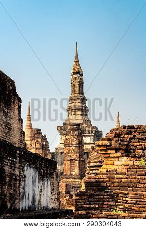 Ancient Si Satchanalai Historical Park, A Historical Park In Si Satchanalai District, Sukhothai Prov