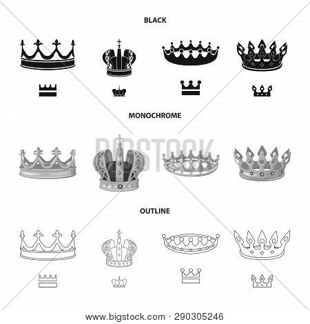Vector Design Of Medieval And Nobility Sign. Set Of Medieval And Monarchy Stock Vector Illustration.