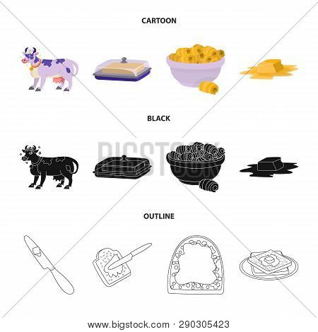 Isolated Object Of Creamy And Product Logo. Collection Of Creamy And Farm Vector Icon For Stock.
