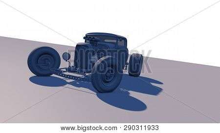 Hot Rod Sports Car. 3d Render Illustration
