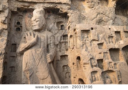 Luoyang, Henan/china- January 19, 2019:  Longmen Grottoes Is One Of The 3 Major Buddhist Caves Of Ch