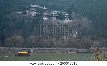 Luoyang, Henan/china- January 19, 2019:  Longmen Grottoes Is One Of The 3 Major Buddhist Caves Of Ch