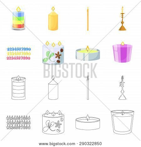 Vector Design Of Relaxation And Flame Symbol. Set Of Relaxation And Wax Vector Icon For Stock.