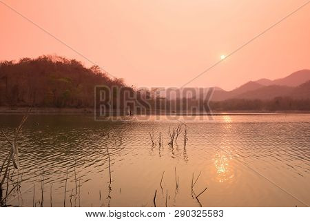 Villagers Are Catching Fish By Fish Trap (net Trap) In Reservoir
