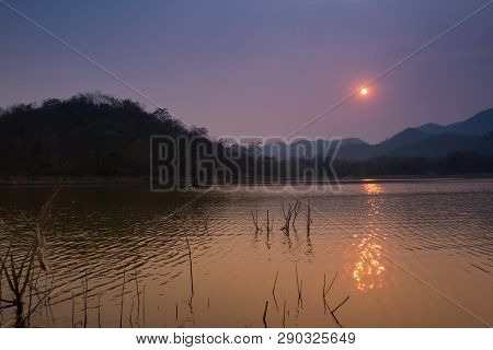 Villagers Are Catching Fish By Fish Trap (net Trap) In Reservoir
