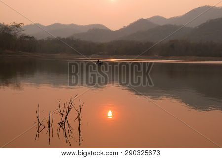 Villagers Are Catching Fish By Fish Trap (net Trap) In Reservoir