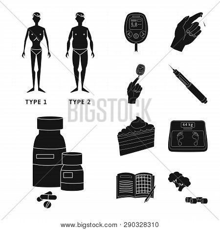 Vector Design Of Healthcare And Medicine Logo. Set Of Healthcare And Diabetes Vector Icon For Stock.