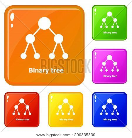 Binnary Tree Icons Set Collection Vector 6 Color Isolated On White Background