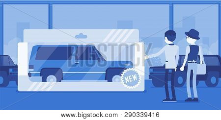 Expensive Toy For A Man. Male Person Gifted With A Wrapped Car For Entertainment, Real Vehicle In A 