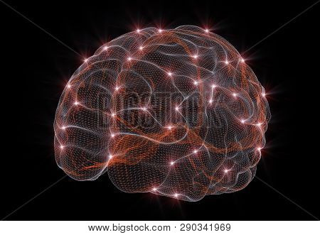 3d Rendering Of A Conceptual Image Representing Neural Networks In Artificial Intelligence