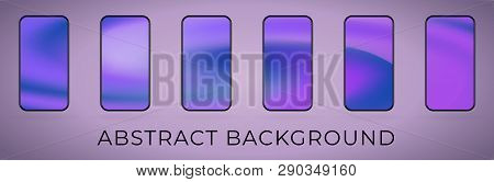 Wavy Abstract Smartphone Background Illustration Set. Mobile Wallpaper Collection. Modern Ui Screen 
