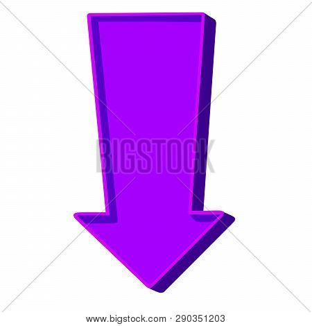 Purple Arrow Pointing Down On A White Background.