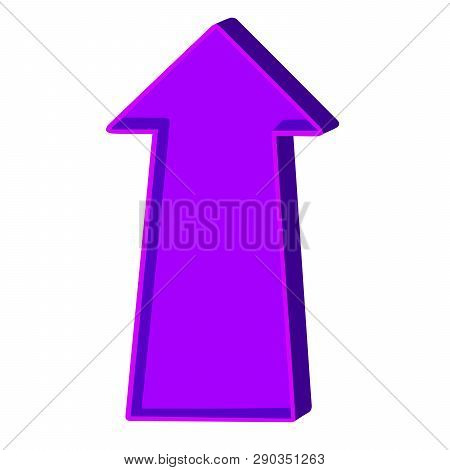 Purple Arrow Pointing Up On A White Background.