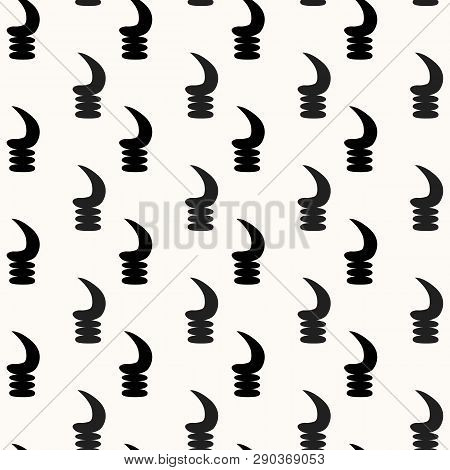 Seamless African Adinkra Pattern - Black And White Digital Art Ritual Symbols And Screen Printing Na
