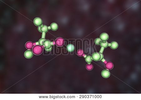 Calcium Lactate Molecule, 3d Illustration, It Is Used In Food Industry As Food Additive E327 And As 