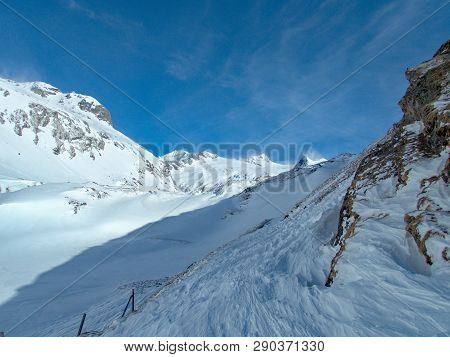 Beautiful Winter Landscape Skitouring In Venedigergruppe