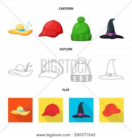 Vector Design Of Clothing And Cap Symbol. Collection Of Clothing And Beret Vector Icon For Stock.