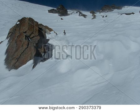 Beautiful Winter Landscape Skitouring In Venedigergruppe