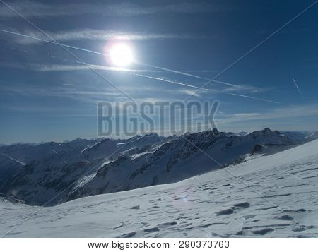 Beautiful Winter Landscape Skitouring In Venedigergruppe
