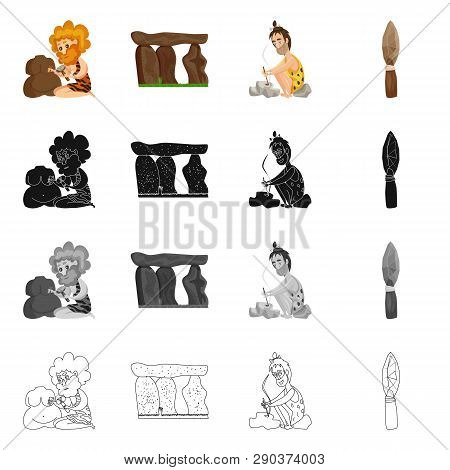 Vector Illustration Of Evolution  And Prehistory Symbol. Collection Of Evolution  And Development  S