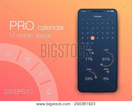 Mobile Phone Application For Analytics. Stock Vector