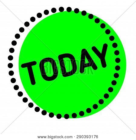 Today Label On White Background Flat Illustration