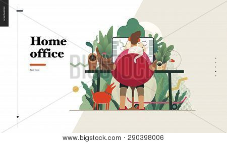 Technology 2 -home Office - Modern Flat Vector Concept Digital Illustration Home Office Metaphor, A 