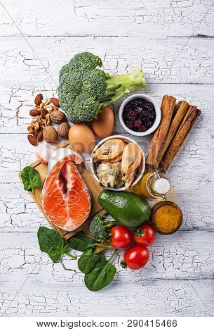 Food For Brain And Good Memory. Prevention Of Senile Dementia