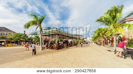 Falmouth, Jamaica - November 15, 2016: The Duty-free Area At The Falmouth Cruise Port.