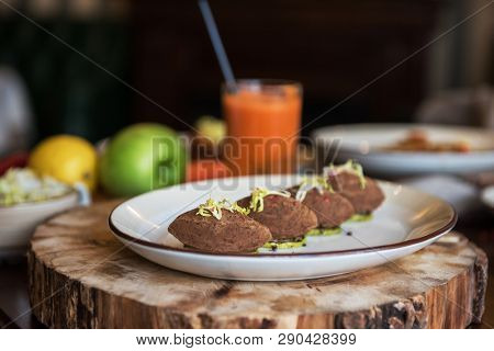 Healthy vegeterian food. Spring vitamin dieting food. Pate from red beans.