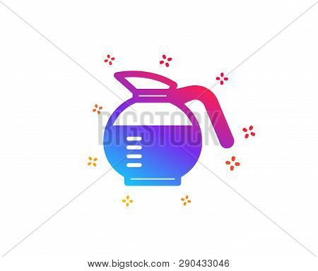 Coffeepot Icon. Coffee Hot Drink Sign. Brewed Fresh Beverage Symbol. Dynamic Shapes. Gradient Design