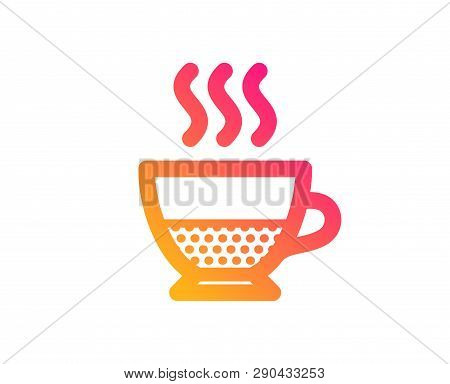 Doppio Coffee Icon. Hot Drink Sign. Beverage Symbol. Classic Flat Style. Gradient Doppio Icon. Vecto