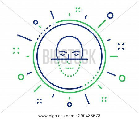 Face Recognition Line Icon. Faces Biometrics Sign. Head Scanning Symbol. Quality Design Elements. Te