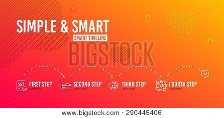 Infographic Timeline. Financial Diagram, Checked Calculation And World Water Icons Simple Set. Compu