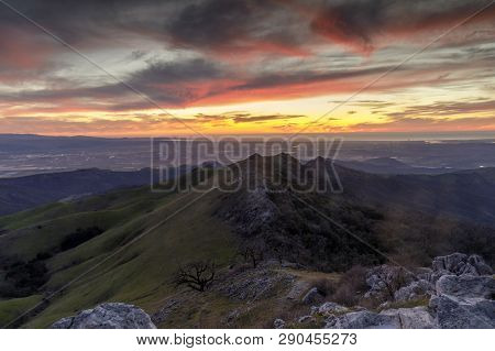 Views Of Monterey And Salinas Valleys And The Pacific Ocean From Fremont Peak Summit On A Clear Spri