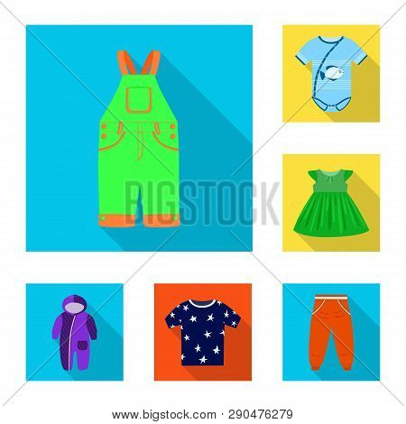 Vector Illustration Of Fashion And Garment Icon. Set Of Fashion And Cotton Vector Icon For Stock.