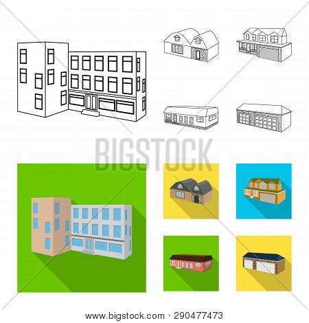 Vector Design Of Facade And Housing Icon. Collection Of Facade And Infrastructure Vector Icon For St