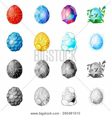 Vector Design Of Animal And Prehistoric Logo. Collection Of Animal And Cute  Stock Vector Illustrati