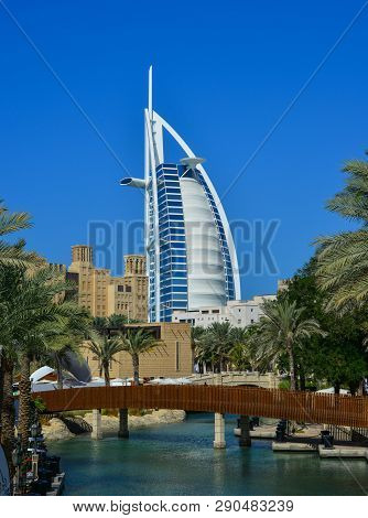 Dubai, Uae - Dec 9, 2018. View Of The Souk Madinat Jumeirah In Dubai, Uae. Souk Madinat Jumeirah Is 