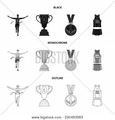 Isolated Object Of Sport  And Winner Icon. Collection Of Sport  And Fitness  Stock Vector Illustrati
